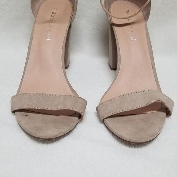 MADDEN Girl Beella Tan Suede Heeled Sandal Strappy - Picture 5 of 15